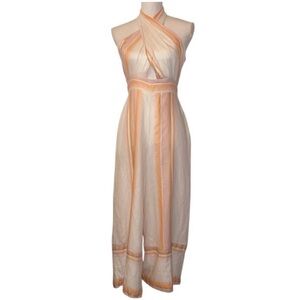 AMANDA UPRICHARD (Anthropologie) Christie Jumpsuit Orange White Size Small